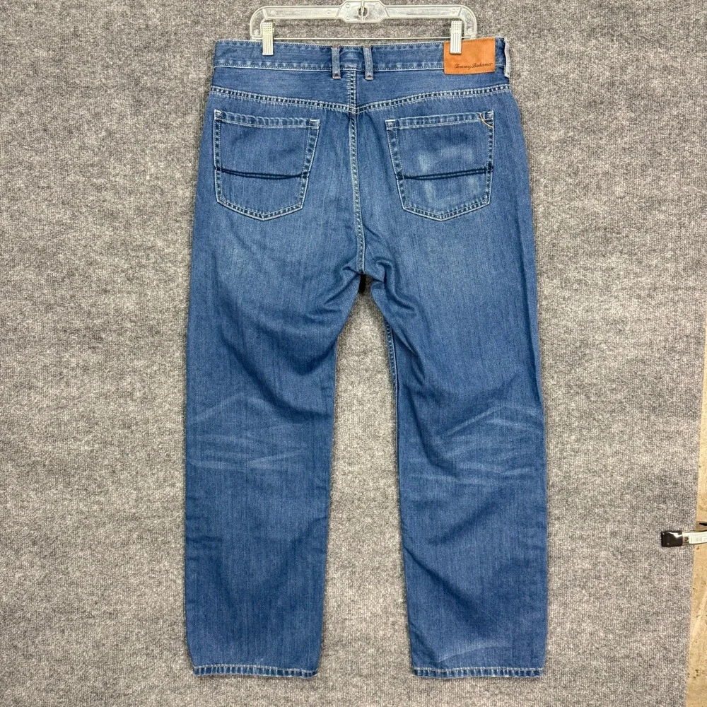 Tommy‎ Bahama Jeans Mens 36x30 Blue Standard Fit Medium Wash Cotton Tencel Blend